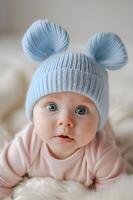 AI generated Adorable Toddler Ensemble Rainbow-Inspired Delicate Cuteness photo