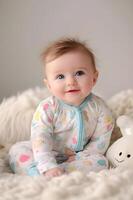 AI generated Adorable Toddler Ensemble Rainbow-Inspired Delicate Cuteness photo