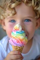 AI generated Colorful Cuties Adorable Rainbow Toddler Fashion for Spring photo