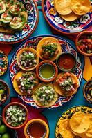 AI generated Sopes Sensation Talavera Plate Presentation in Cookbook Style photo