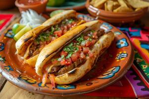 ai generado Fresco fiesta un vistoso mexicano receta con negrita sabores foto