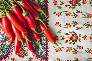 AI generated Bold Harvest Vibrant Colors and Fresh Mexican Ingredients in Folk Design photo