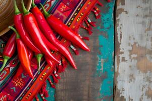 AI generated Bold Harvest Vibrant Colors and Fresh Mexican Ingredients in Folk Design photo