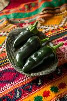 AI generated Bold Harvest Vibrant Colors and Fresh Mexican Ingredients in Folk Design photo