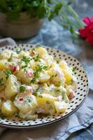 AI generated Homestyle Happiness Southern Potato Salad Perfection photo