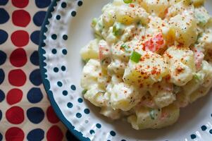 ai generado hogareño felicidad del Sur patata ensalada perfección foto