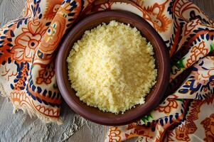 AI generated Folk-Inspired Dish Frames the Richness of Brazilian Toasted Manioc Flour photo