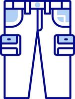 Cargo pants Line Filled Icon vector