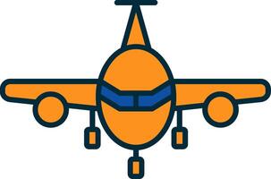 Airplane Line Filled Two Colors Icon vector