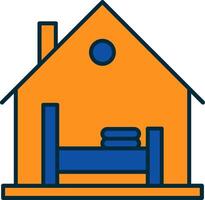 Blanket Line Filled Two Colors Icon vector