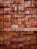 Arranged Red Bricks Pattern Background Texture photo