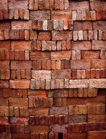 Arranged Red Bricks Pattern Background Texture photo