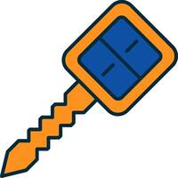 Car Key Line Filled Two Colors Icon vector