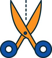 Scissors Line Filled Two Colors Icon vector