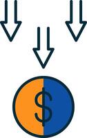 Bankruptcy Line Filled Two Colors Icon vector