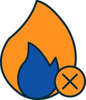 No Fire Line Filled Two Colors Icon vector