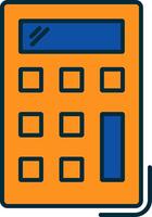 Calculator Line Filled Two Colors Icon vector