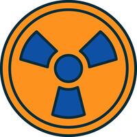 Nuclear Line Filled Two Colors Icon vector