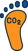 Carbon Footprint Line Filled Two Colors Icon vector