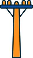 Pole Line Filled Two Colors Icon vector
