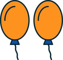 Balloons Line Filled Two Colors Icon vector