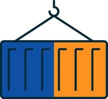 Container Line Filled Two Colors Icon vector