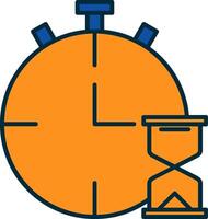 Deadline Line Filled Two Colors Icon vector