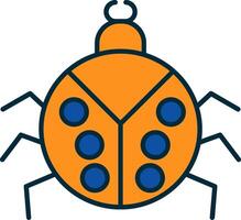 Beetle Line Filled Two Colors Icon vector