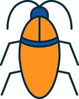 Cockroach Line Filled Two Colors Icon vector