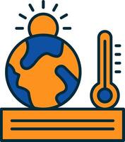 Global Warming Line Filled Two Colors Icon vector