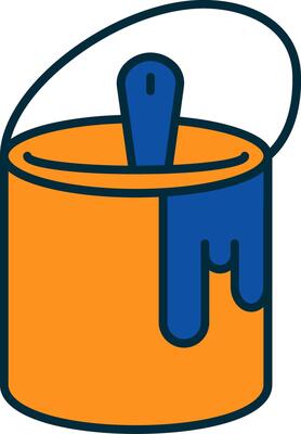 Tin with Paint Line Filled Two Colors Icon