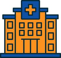 Hospital Line Filled Two Colors Icon vector