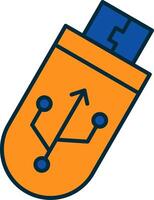 Usb Line Filled Two Colors Icon vector