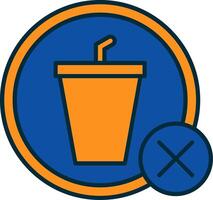 No Drinks Line Filled Two Colors Icon vector