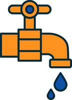 Faucet Line Filled Two Colors Icon vector