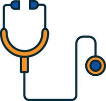 Stethoscope Line Filled Two Colors Icon vector