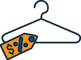 Clothes Hanger Line Filled Two Colors Icon vector