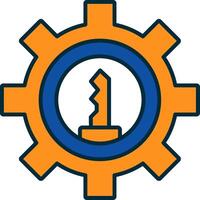 Gear Line Filled Two Colors Icon vector