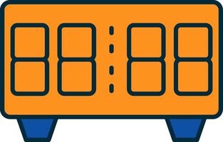 Digital Clock Line Filled Two Colors Icon vector