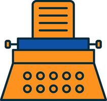 Typewriter Line Filled Two Colors Icon vector