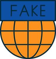 Fake News Line Filled Two Colors Icon vector