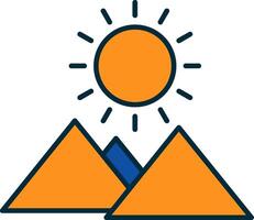 Sunrise Line Filled Two Colors Icon vector