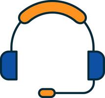 Headset Line Filled Two Colors Icon vector