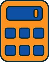 calculadora línea lleno dos colores icono vector