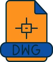 Dwg Line Filled Two Colors Icon vector