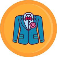 Groom suit Line Filled Icon vector