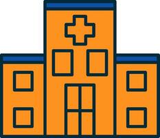 Hospital Line Filled Two Colors Icon vector