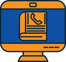 Contact Book Line Filled Two Colors Icon vector