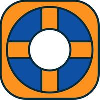 Lifebuoy Line Filled Two Colors Icon vector