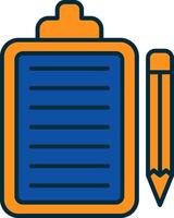 Note Line Filled Two Colors Icon vector